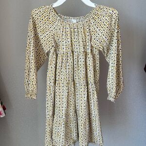 Beehave Dress floral polka dots yellow,white,blue super cute Size 10